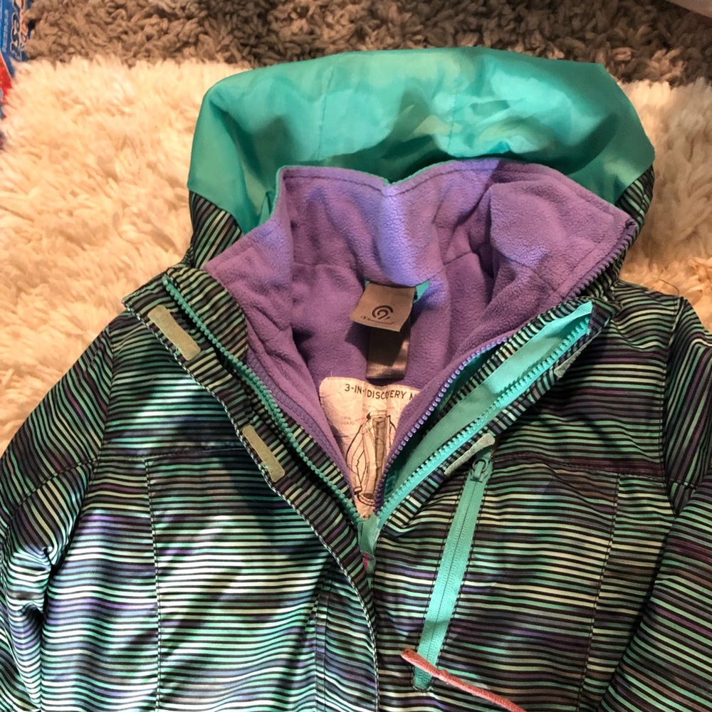 Champion Brand Girls Winter Coat with Fleece Lining, Size 7/8